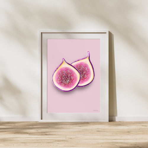 Fig art print in white frame mockup – Leah Gayle Art
