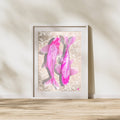 Pink koi art print in white frame mockup – Leah Gayle Art